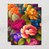 Papier Fleurs colorées (Devant / Derrière)