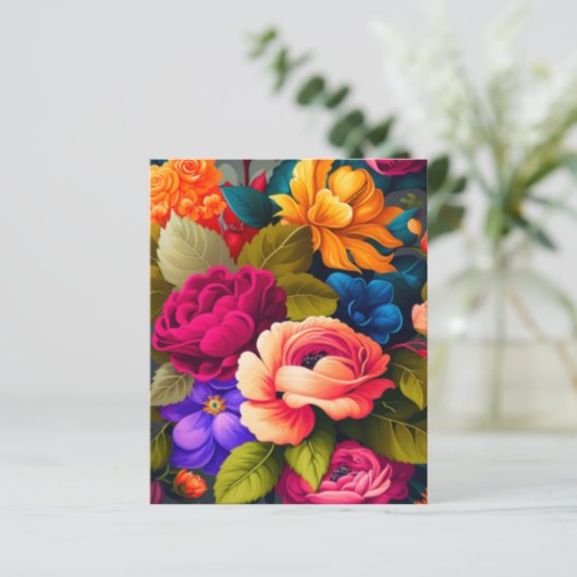 Papier Fleurs colorées (Debout devant)