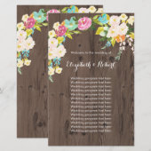 Papier Fleurs colorées sur bois Faux (Devant / Derrière)