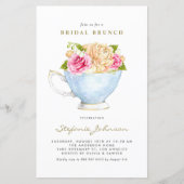 Papier Fleurs dans l'invitation de brunch nuptiale de la (Devant)