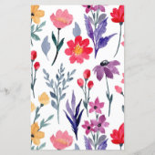 Papier Fleurs d'aquarelle Baby shower Mot de recherche Je (Dos)