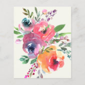 Papier Fleurs d'aquarelle budget Élégant Mariage de scrip (Dos)