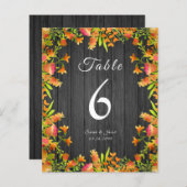 Papier Fleurs d'aquarelle d'automne sur bois rustique (Devant / Derrière)