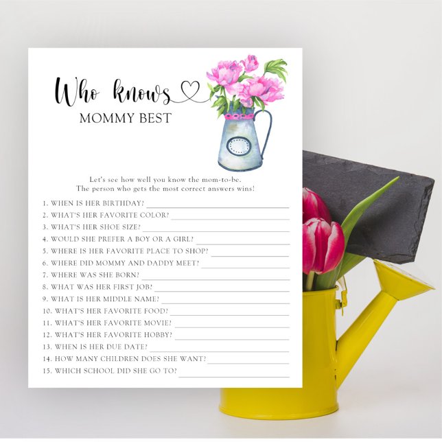 Papier Fleurs d'aquarelle Qui connaît maman la meilleure  (Créateur téléchargé)