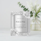Papier Fleurs d'argent Invitation à la fête de Noël (Debout devant)