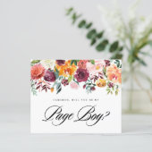 Papier Fleurs d'automne à l'aquarelle Veux-tu être mon ga (Debout devant)