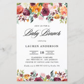 Papier Fleurs d'automne Garland Baby Brunch Invitation (Devant)