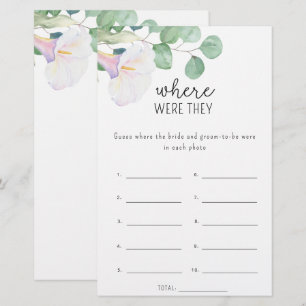 Papier Fleurs de Calla - Où étaient-ils le jeu de douche