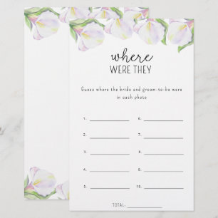 Papier Fleurs de Calla - Où étaient-ils le jeu de douche 