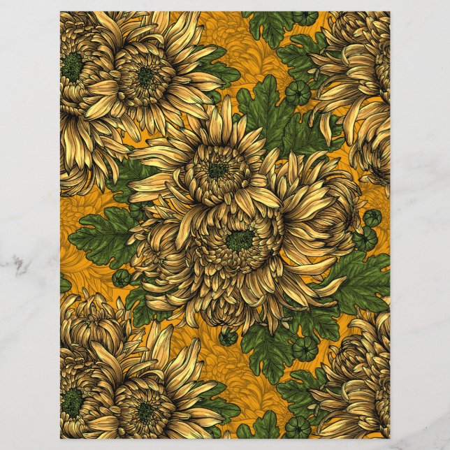 Papier Fleurs de chrysanthème jaune (Devant)