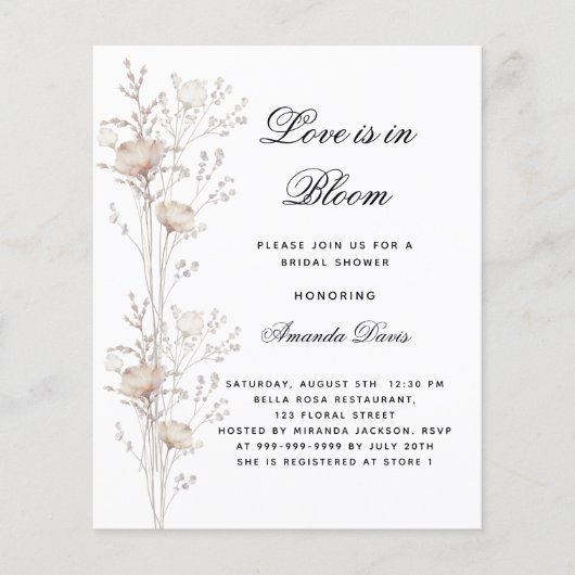 Papier Fleurs de douche nuptiale amour fleur budget invit (Devant)