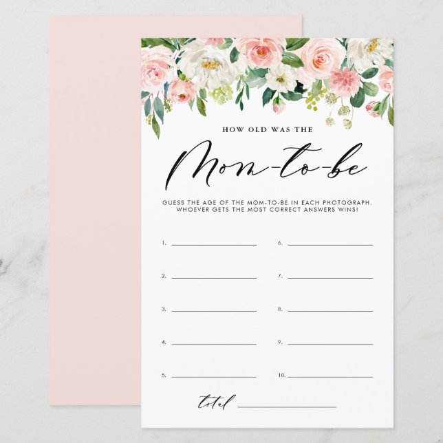 Papier Fleurs De Jardin Quel Âge A Été Le Jeu De Douche M (Devant / Derrière)