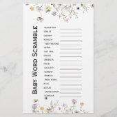 Papier Fleurs de jardin sauvage Baby shower Mot (Devant)