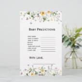 Papier Fleurs de jardin sauvage Baby shower Prédictions J (Debout devant)