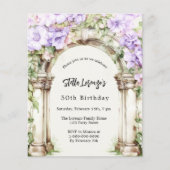 Papier Fleurs de lavande arch beige invitation d'annivers (Devant)