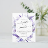 Papier Fleurs de lavande Faire-part de mariage budgétaire (Debout devant)