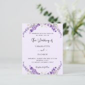 Papier Fleurs de lavande violet faire-part de mariage (Debout devant)