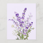Papier Fleurs de lavande violet faire-part de mariage (Dos)