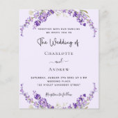 Papier Fleurs de lavande violet faire-part de mariage (Devant)