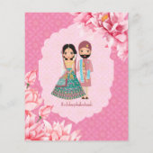 Papier Fleurs de lotus budget invitation de mariage indie (Dos)