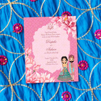 Fleurs de lotus budget invitation de mariage indie