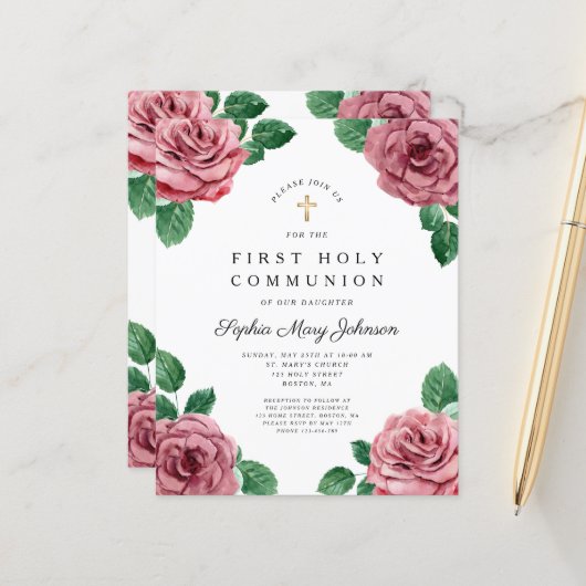 Papier Fleurs de Peonies de Budget pour la Première Commu (Devant/Arrière en situation)