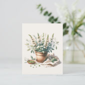 Papier Fleurs de pois doux et de pois doux en Argile Pot (Debout devant)