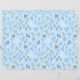 Papier Fleurs de prairie bleu