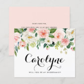 Papier Fleurs De Printemps Romantiques Serez-Vous Ma Femm (Devant / Derrière)