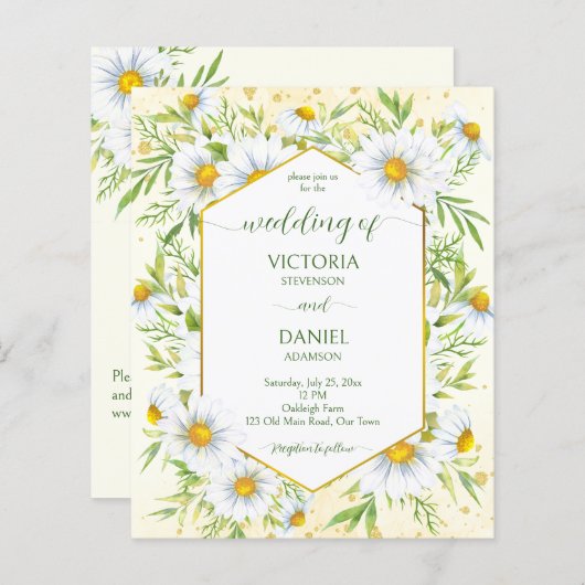 Papier Fleurs de printemps Wild daisy budget mariage (Devant / Derrière)