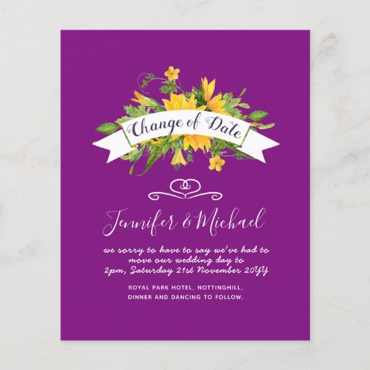 Papier Fleurs de soleil Changement de date Plans de repor (Devant)