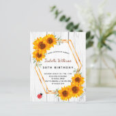 Papier Fleurs de soleil d'anniversaire budget bois blanc  (Debout devant)