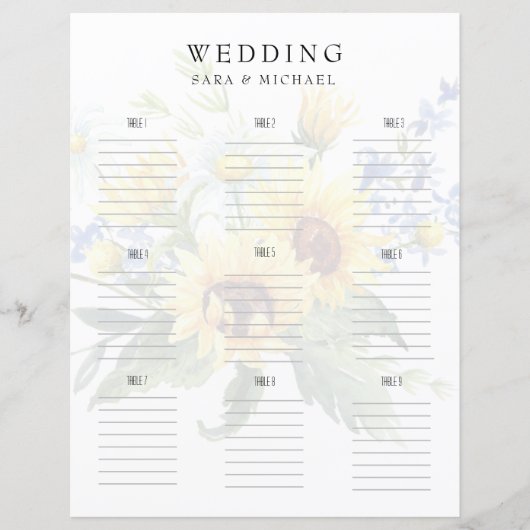 Papier Fleurs de soleil mariages en fleurs (Devant)