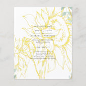 Papier Fleurs de soleil modernes Mariage d'or Sage (Devant)