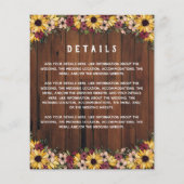 Papier Fleurs de soleil rustiques Grain de bois 2 en 1 Ma (Dos)