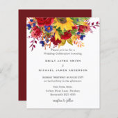 Papier Fleurs de soleil rustiques Jaune Bleu Rouge Mariag (Devant / Derrière)