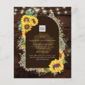 Papier Fleurs de soleil rustiques Luminaires Arc Mariage  (Dos)