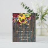 Papier Fleurs de soleil rustiques Mariage floral bordeaux (Debout devant)