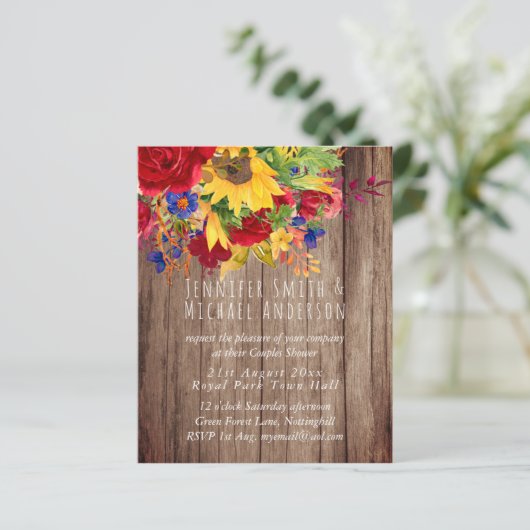 Papier Fleurs de soleil rustiques Roses rouges Couples nu (Debout devant)