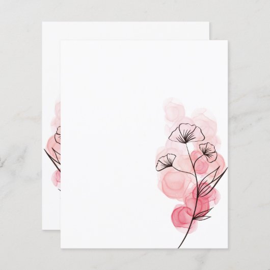 Papier Fleurs d'encre d'alcool rose (Devant / Derrière)
