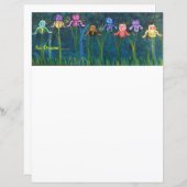 Papier Fleurs d'Iris stationnaires (Devant / Derrière)