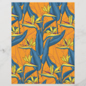 Papier Fleurs d'oiseau de paradis sur orange (Dos)