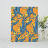 Papier Fleurs d'oiseau de paradis sur orange (Debout devant)
