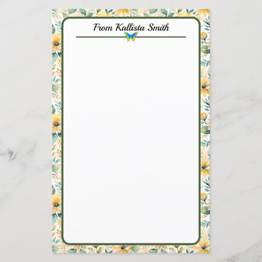 Papier Fleurs d'or Sunny (Devant)