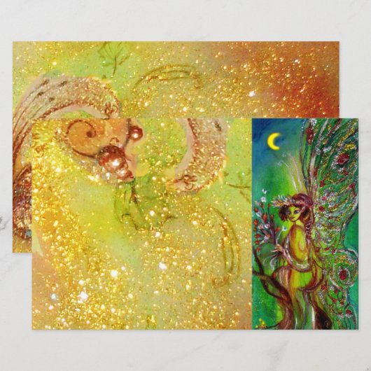 Papier FLEURS EN Imaginaire Jaune clair de lune (Devant / Derrière)
