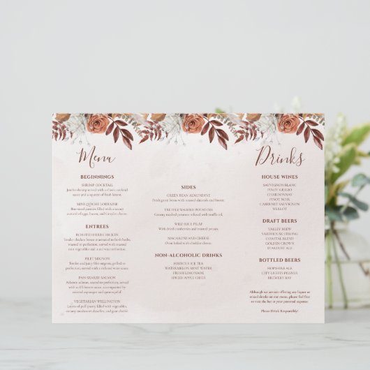 Papier Fleurs en terre cuite Boho Mariage de automne Trif (Debout devant)