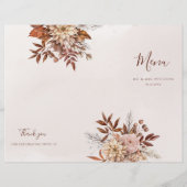 Papier Fleurs en terre cuite Boho Mariage de automne Trif (Dos)