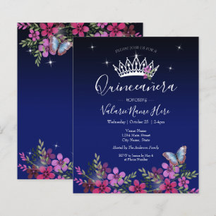 Papier Fleurs et papillon Quinceanera