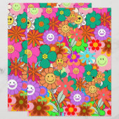 Papier Fleurs hippies Boho Super rétros (Devant / Derrière)