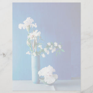 Papier Fleurs Iris blancs dans le Vase